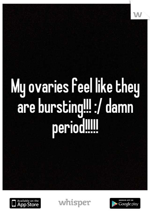 My ovaries feel like they are bursting!!! :/ damn period!!!!!