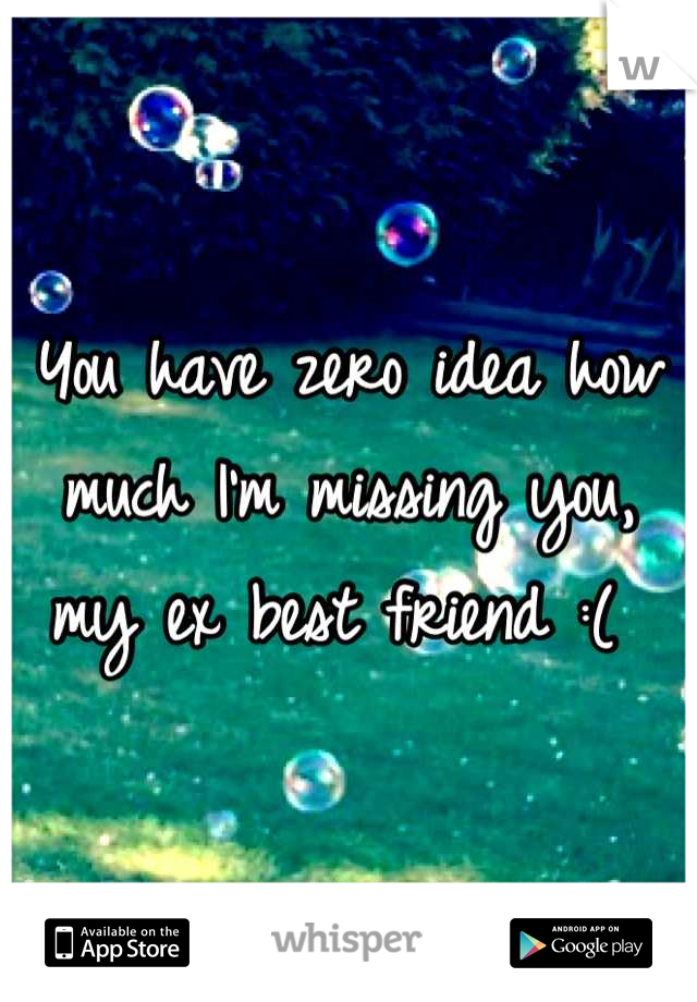 You have zero idea how much I'm missing you, my ex best friend :( 