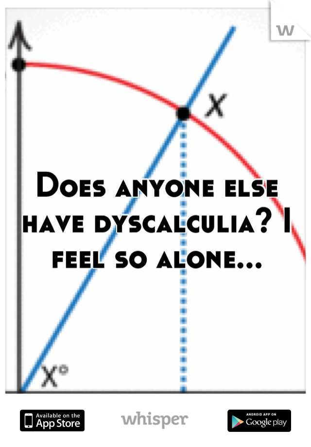 Does anyone else have dyscalculia? I feel so alone...