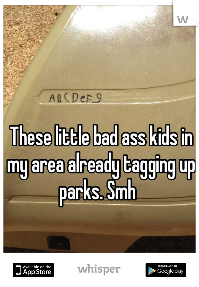 These little bad ass kids in my area already tagging up parks. Smh  