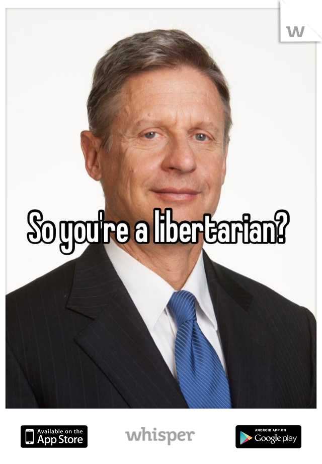 So you're a libertarian? 