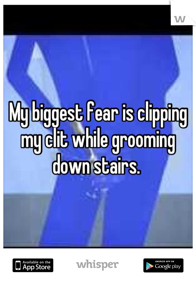 My biggest fear is clipping my clit while grooming down stairs. 