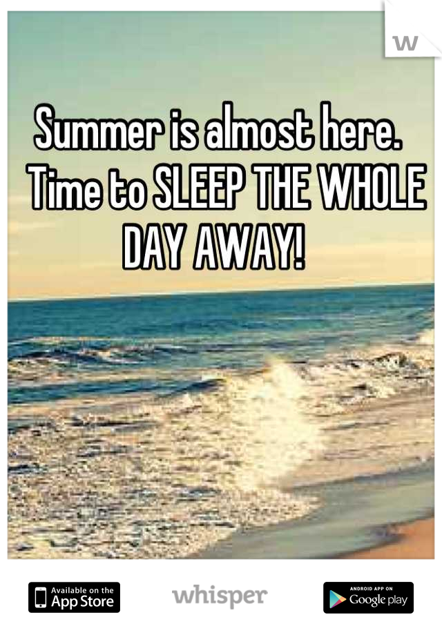 Summer is almost here.
  Time to SLEEP THE WHOLE DAY AWAY! 