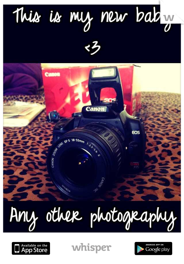 This is my new baby <3




Any other photography lovers out there??