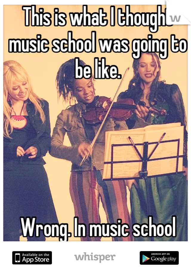 This is what I thought music school was going to be like.





Wrong. In music school everyone is your enemy. 