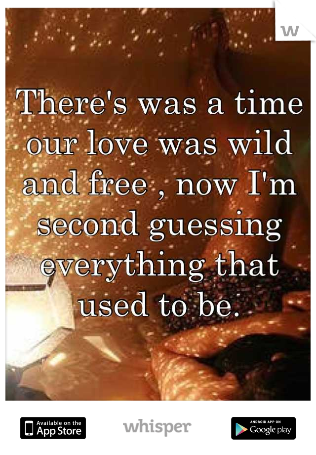 There's was a time our love was wild and free , now I'm second guessing everything that used to be.