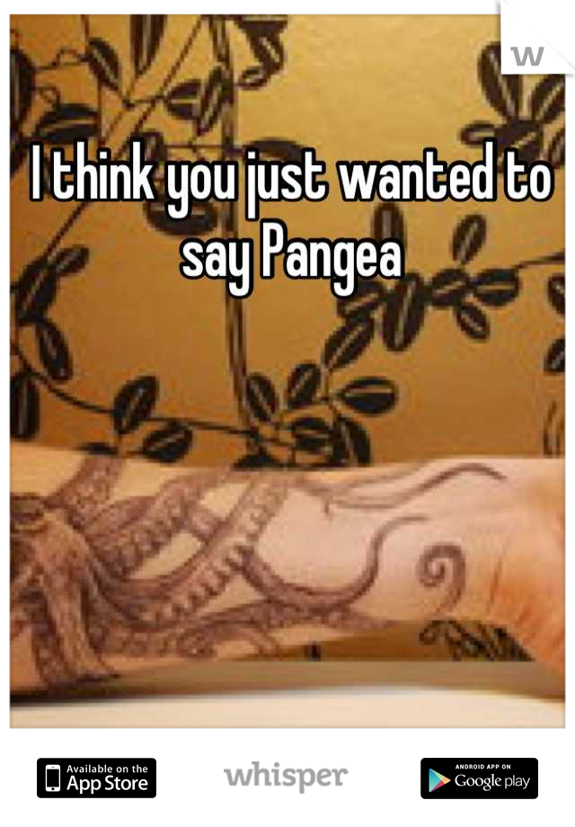 I think you just wanted to say Pangea