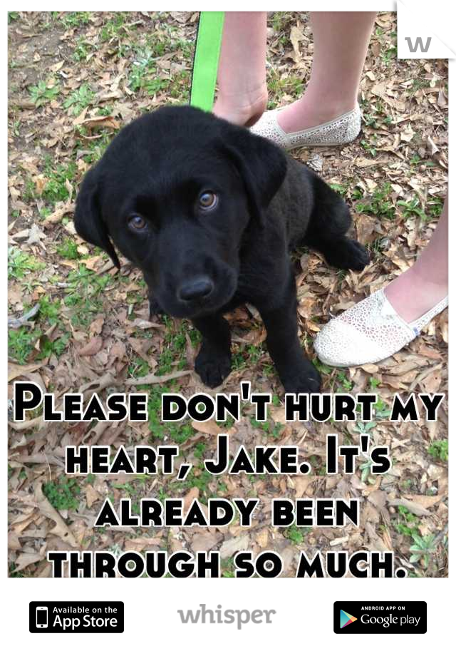 Please don't hurt my heart, Jake. It's already been through so much.