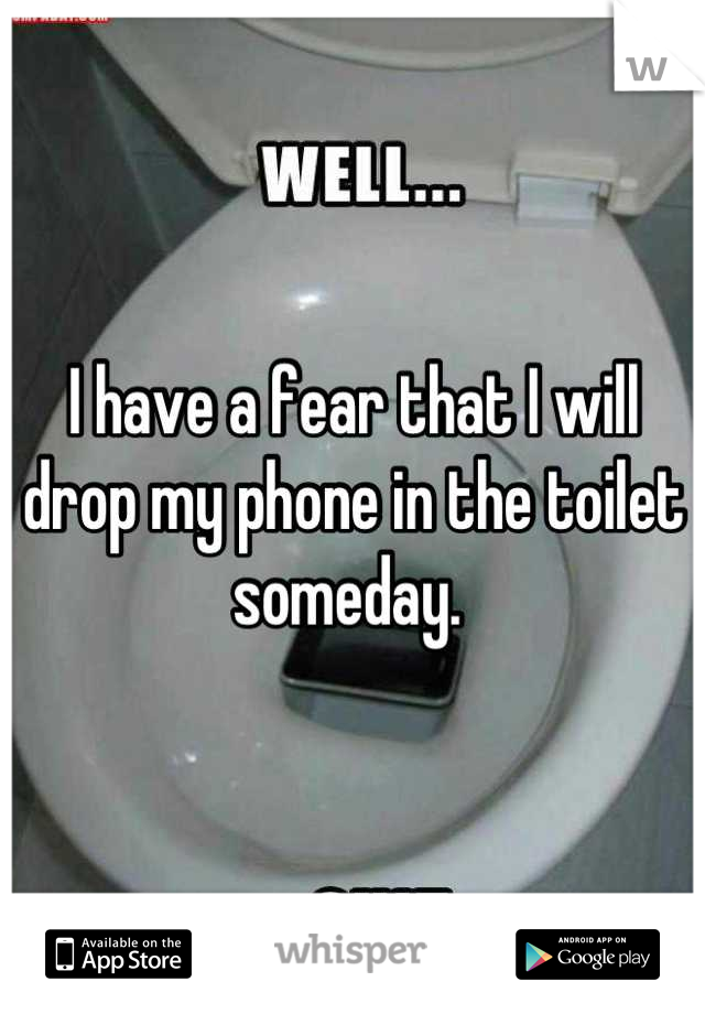 I have a fear that I will drop my phone in the toilet someday. 