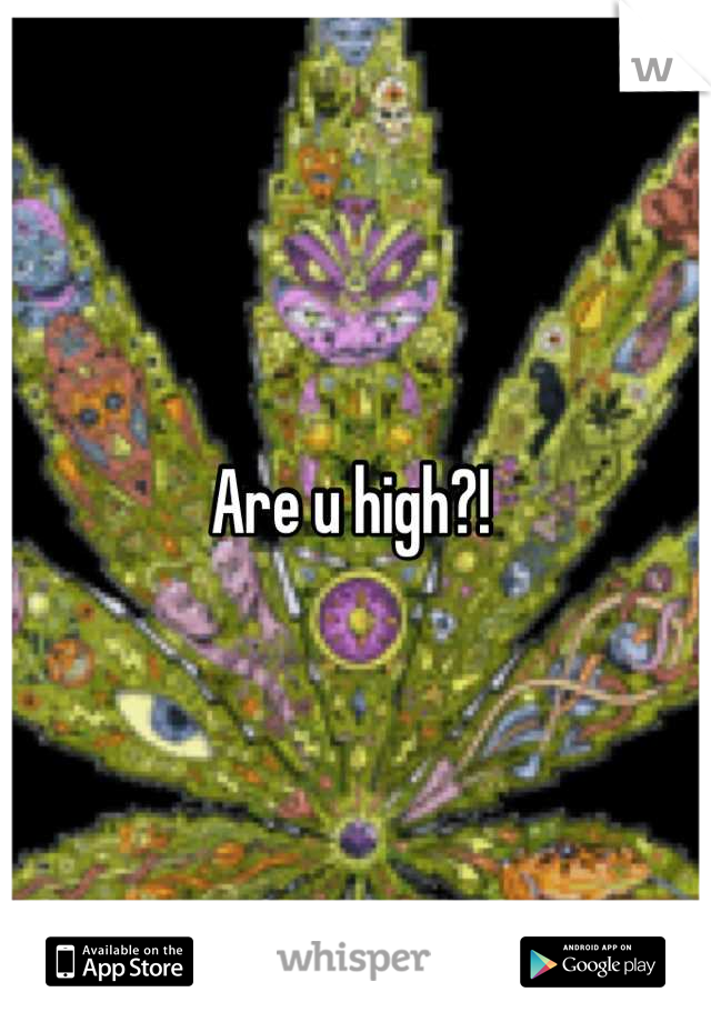 Are u high?! 