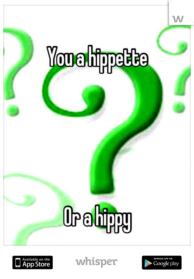 You a hippette





Or a hippy