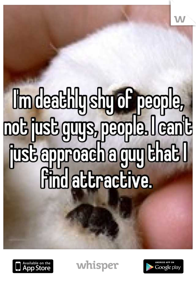 I'm deathly shy of people, not just guys, people. I can't just approach a guy that I find attractive. 