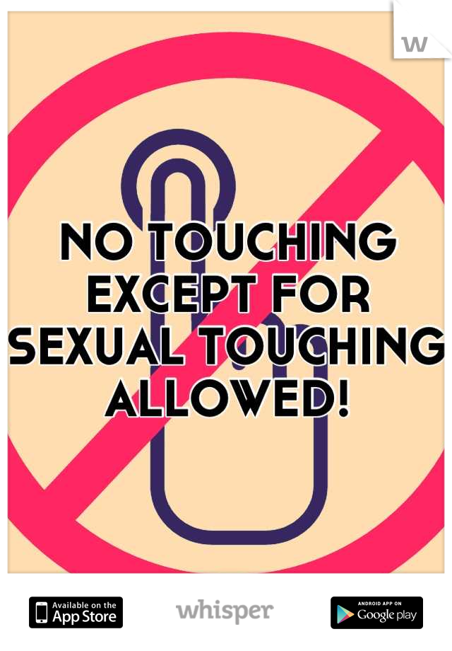 NO TOUCHING EXCEPT FOR SEXUAL TOUCHING ALLOWED!