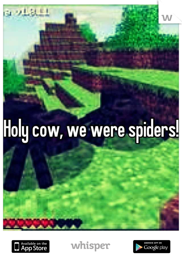 Holy cow, we were spiders! 