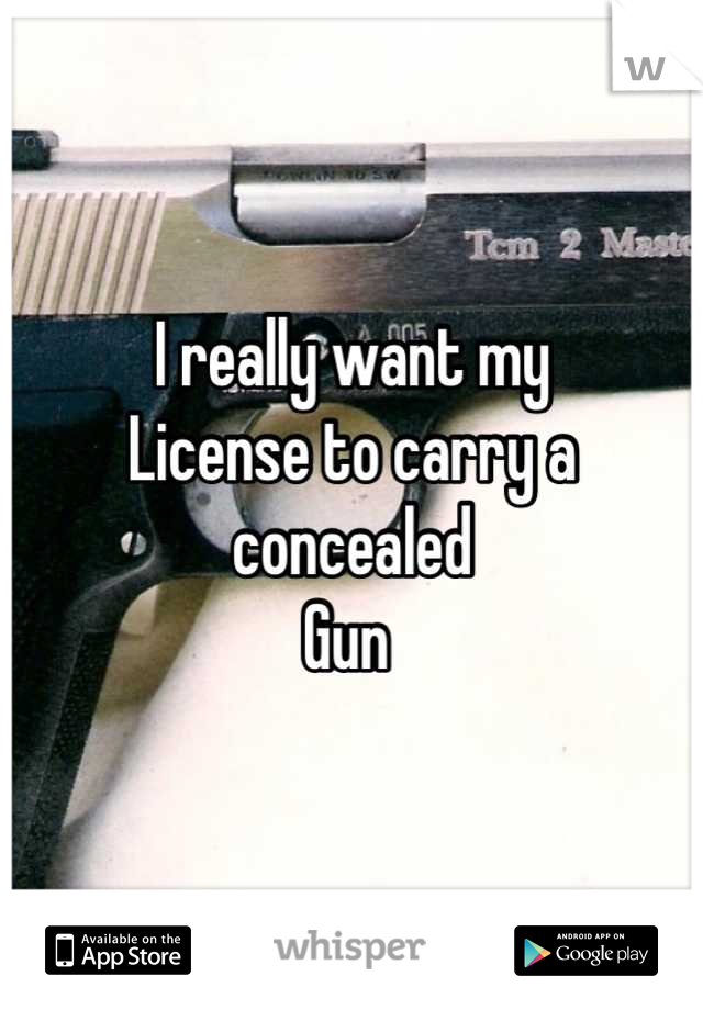 I really want my 
License to carry a concealed 
Gun 