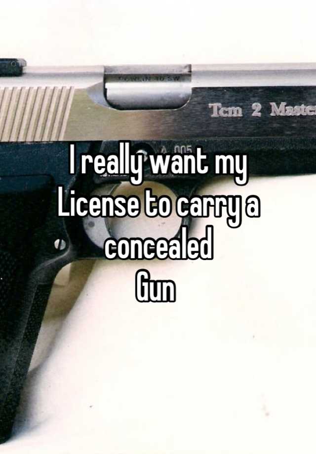 I really want my 
License to carry a concealed 
Gun 