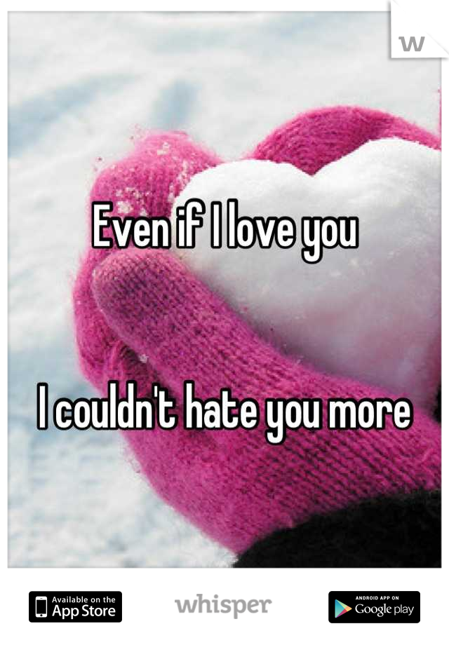 Even if I love you


I couldn't hate you more
