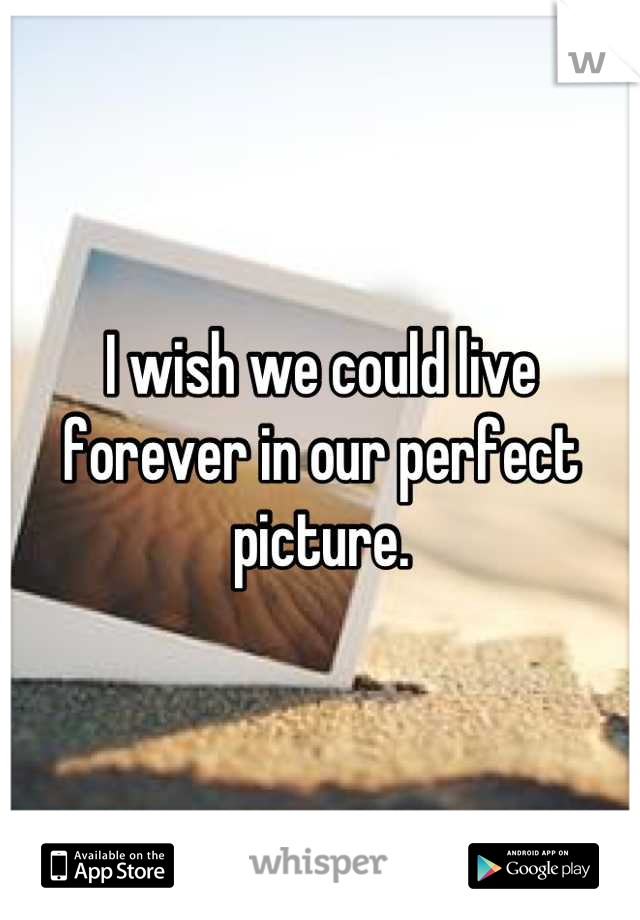 I wish we could live forever in our perfect picture.