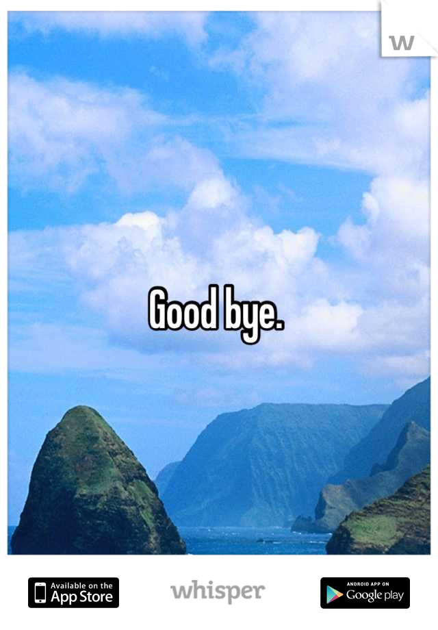Good bye. 