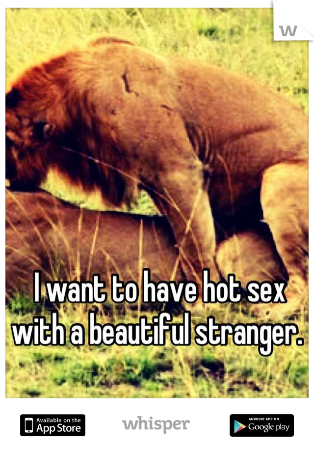 I want to have hot sex with a beautiful stranger. 