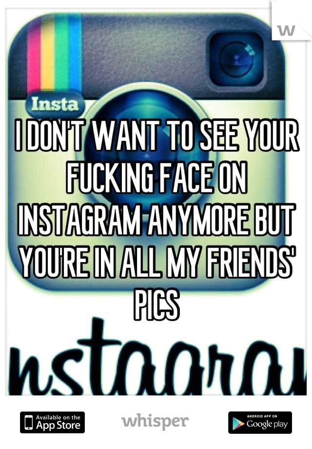 I DON'T WANT TO SEE YOUR FUCKING FACE ON INSTAGRAM ANYMORE BUT YOU'RE IN ALL MY FRIENDS' PICS