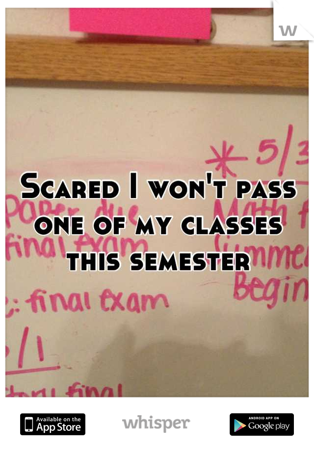 Scared I won't pass one of my classes this semester