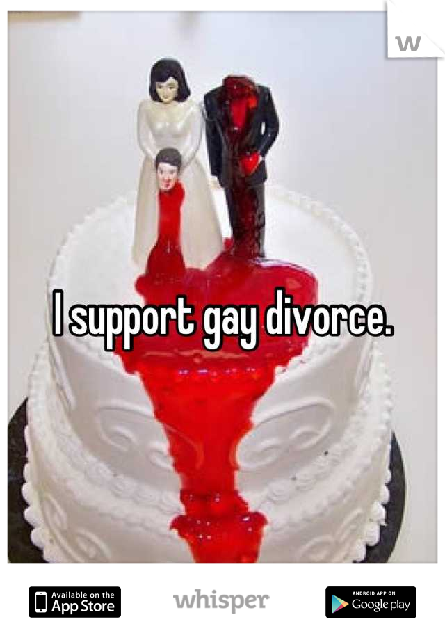 I support gay divorce.