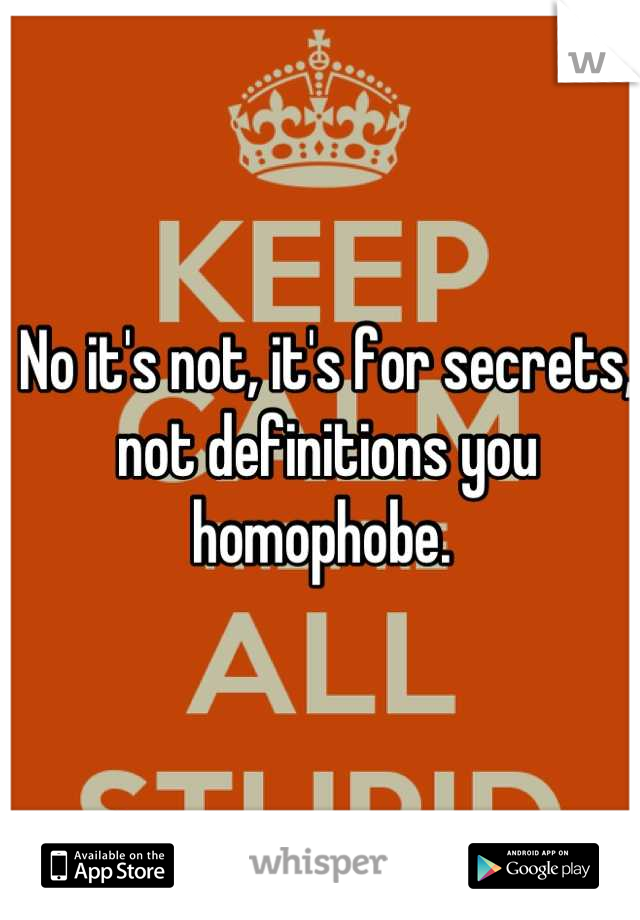 No it's not, it's for secrets, not definitions you homophobe. 