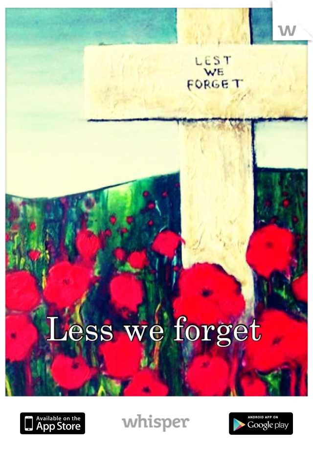 Less we forget 