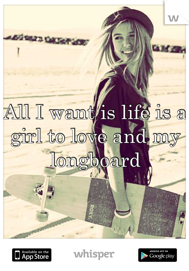 All I want is life is a girl to love and my longboard