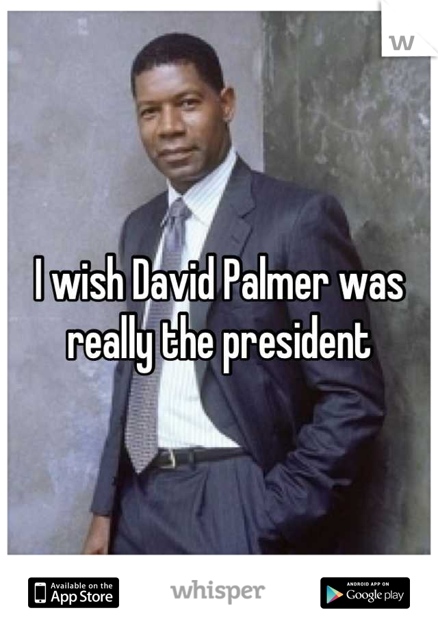 I wish David Palmer was really the president