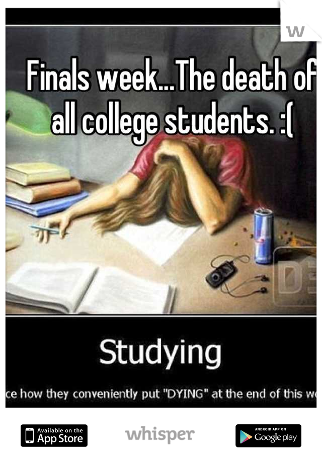 Finals week...The death of all college students. :(