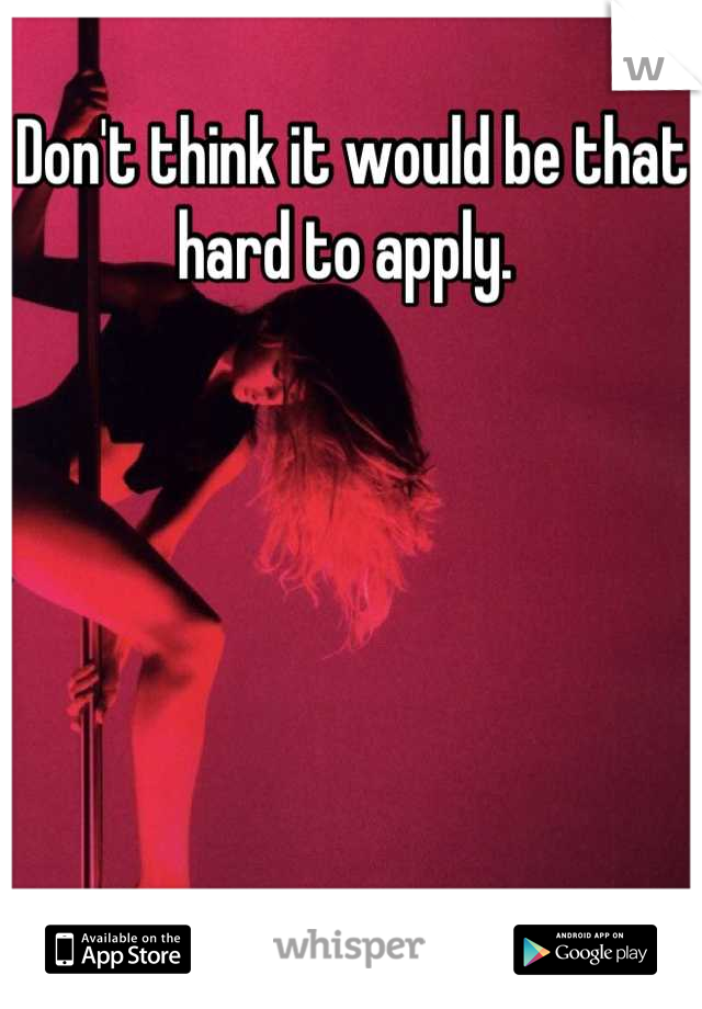 Don't think it would be that hard to apply. 