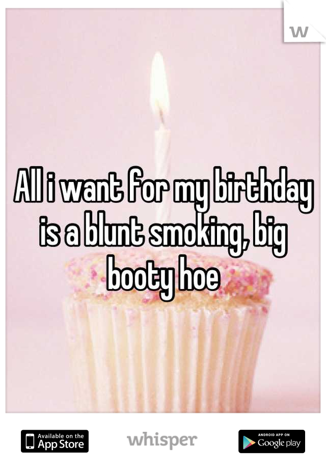 All i want for my birthday is a blunt smoking, big booty hoe