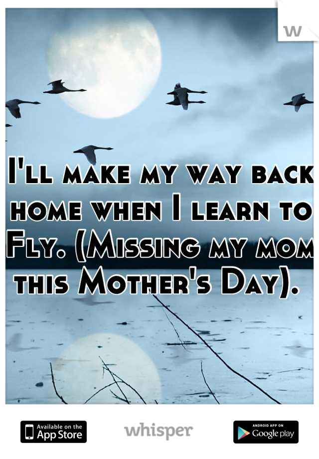 I'll make my way back home when I learn to Fly. (Missing my mom this Mother's Day). 