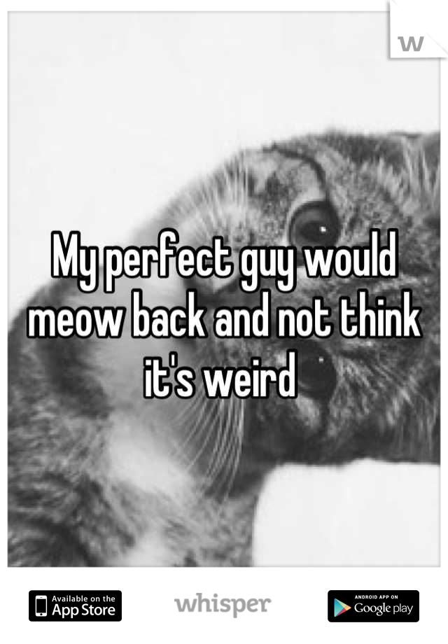 My perfect guy would meow back and not think it's weird 