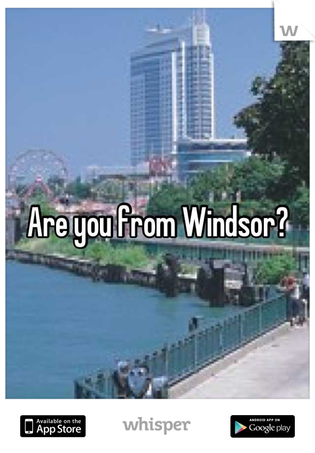 Are you from Windsor?