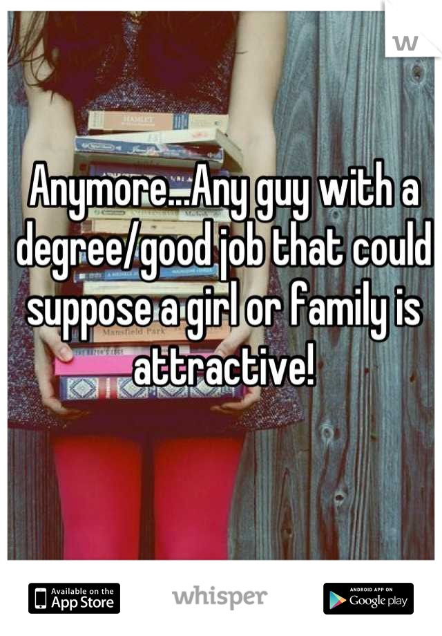 Anymore...Any guy with a degree/good job that could suppose a girl or family is attractive!