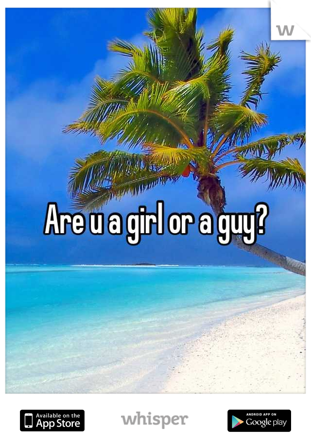 Are u a girl or a guy?