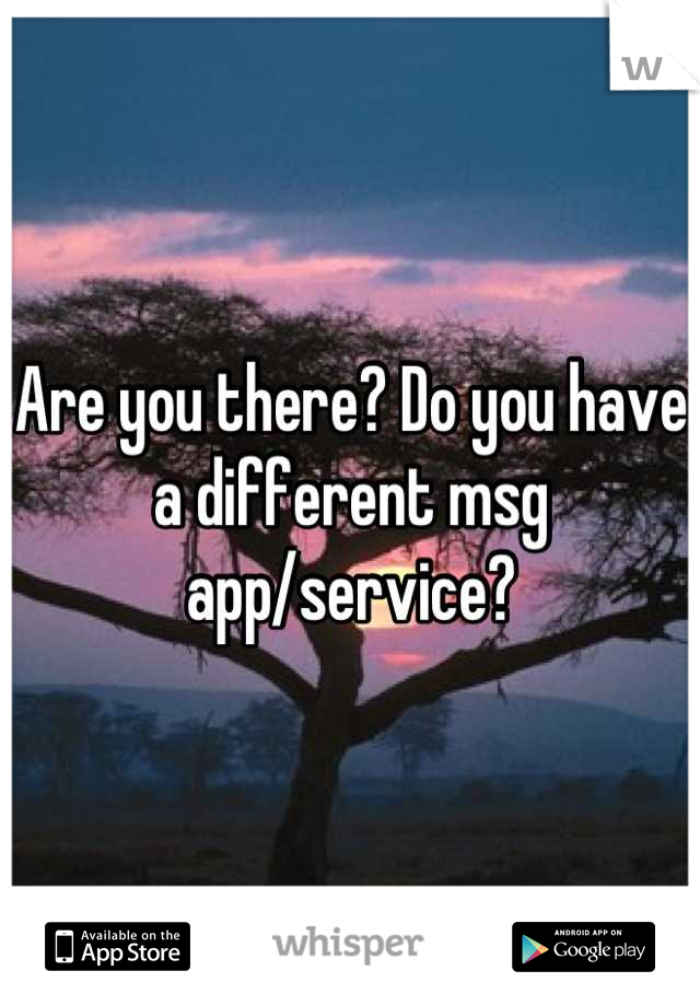 Are you there? Do you have a different msg app/service?