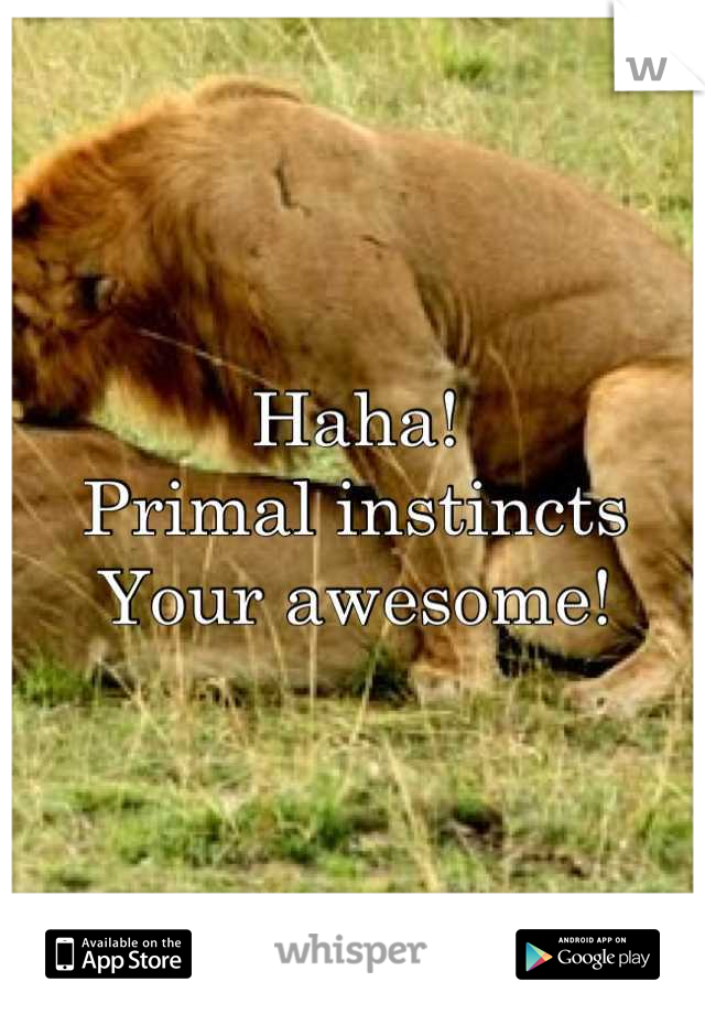 Haha!
Primal instincts
Your awesome!