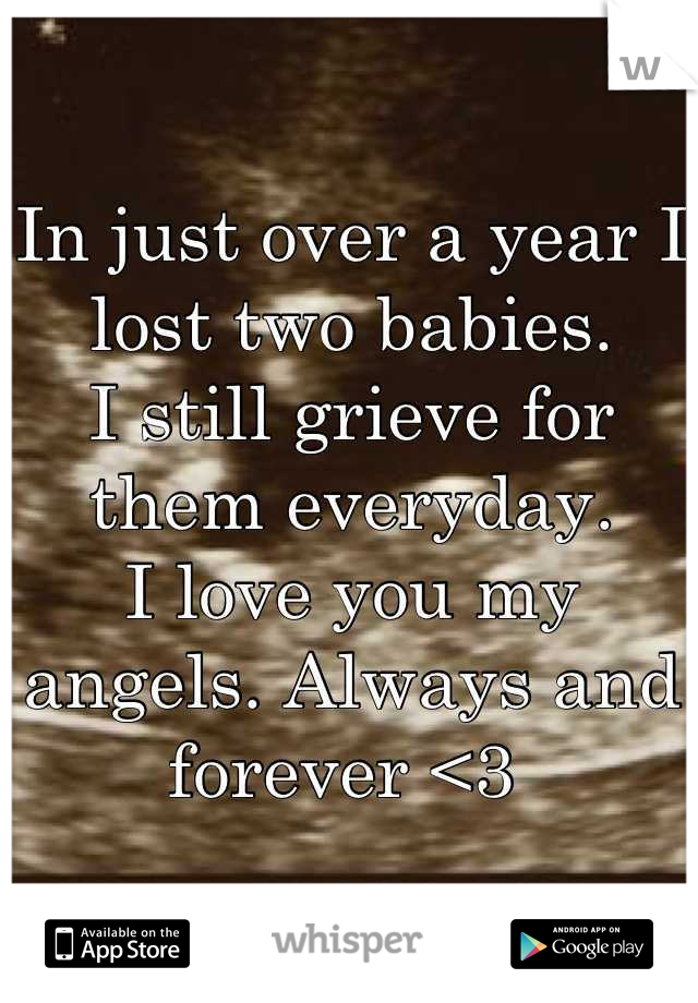 In just over a year I lost two babies. 
I still grieve for them everyday.
I love you my angels. Always and forever <3 