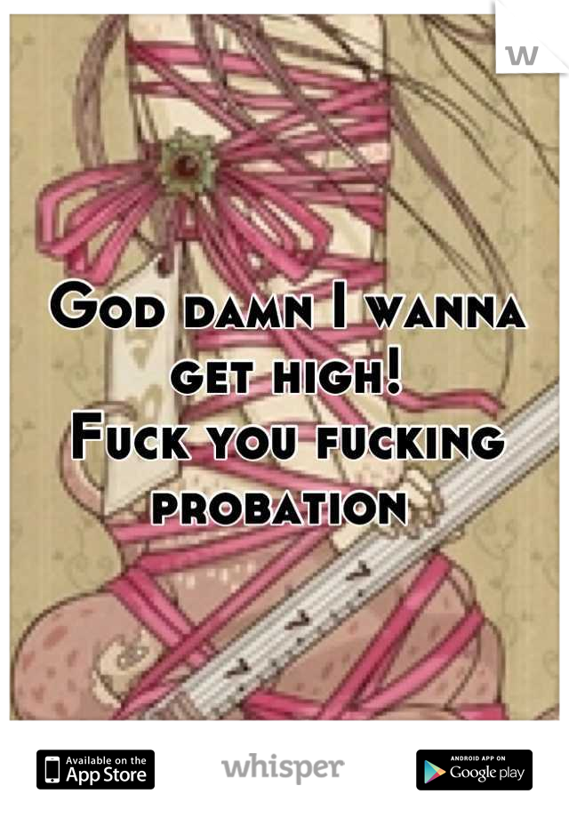 God damn I wanna get high!
Fuck you fucking probation 