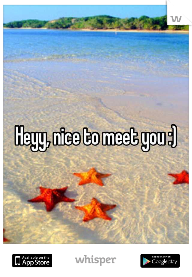 Heyy, nice to meet you :)