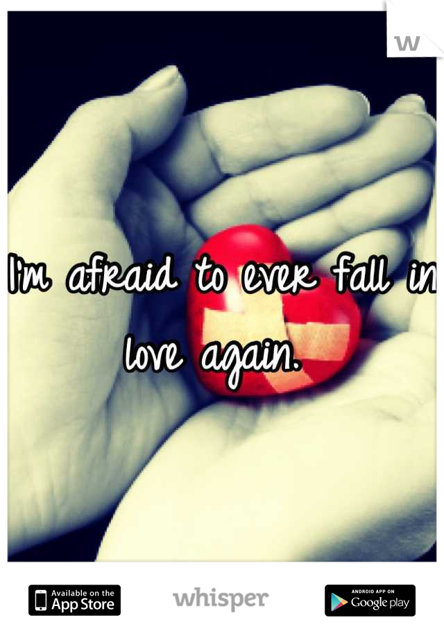 I'm afraid to ever fall in love again. 