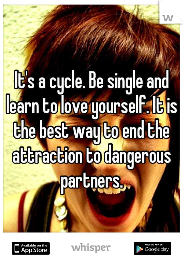 It's a cycle. Be single and learn to love yourself. It is the best way to end the attraction to dangerous partners.