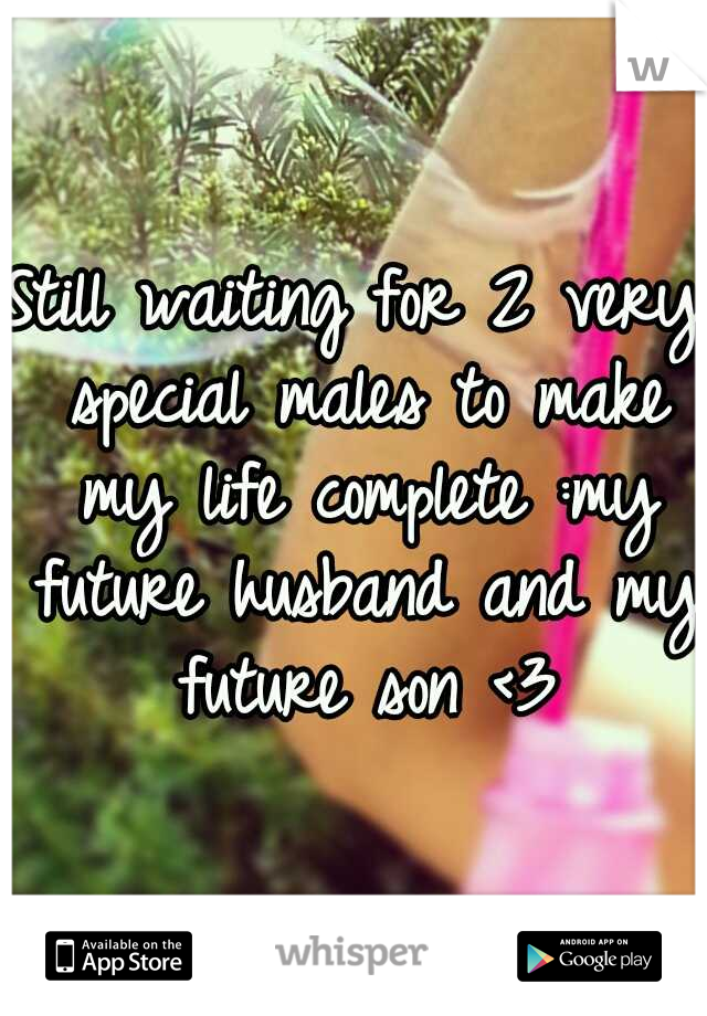 Still waiting for 2 very special males to make my life complete :my future husband and my future son <3