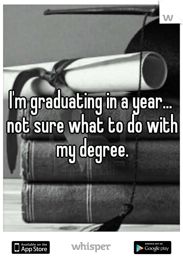 I'm graduating in a year... not sure what to do with my degree.