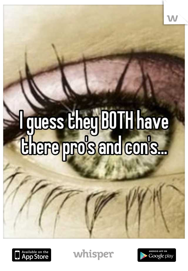 I guess they BOTH have there pro's and con's...
