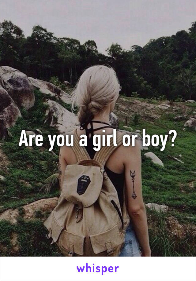 Are you a girl or boy?